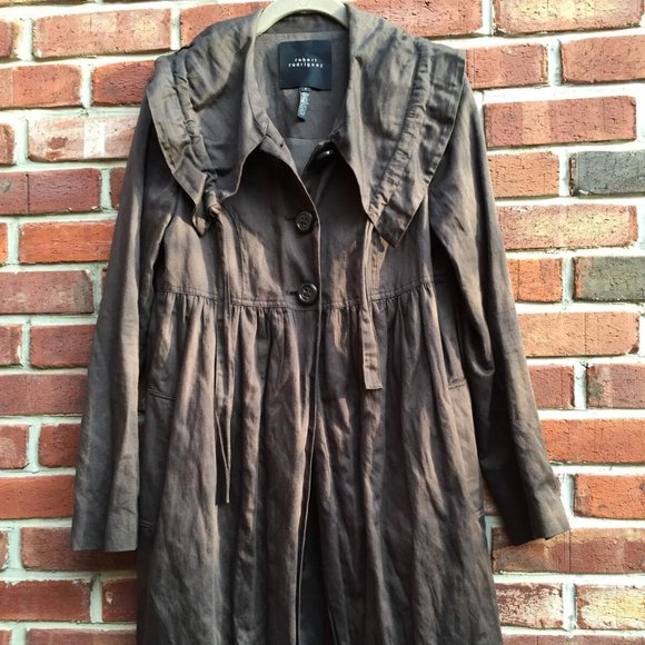 ROBERT RODRIGUEZ Brown Button Down Coat Jacket 4 - Picture 7 of 8